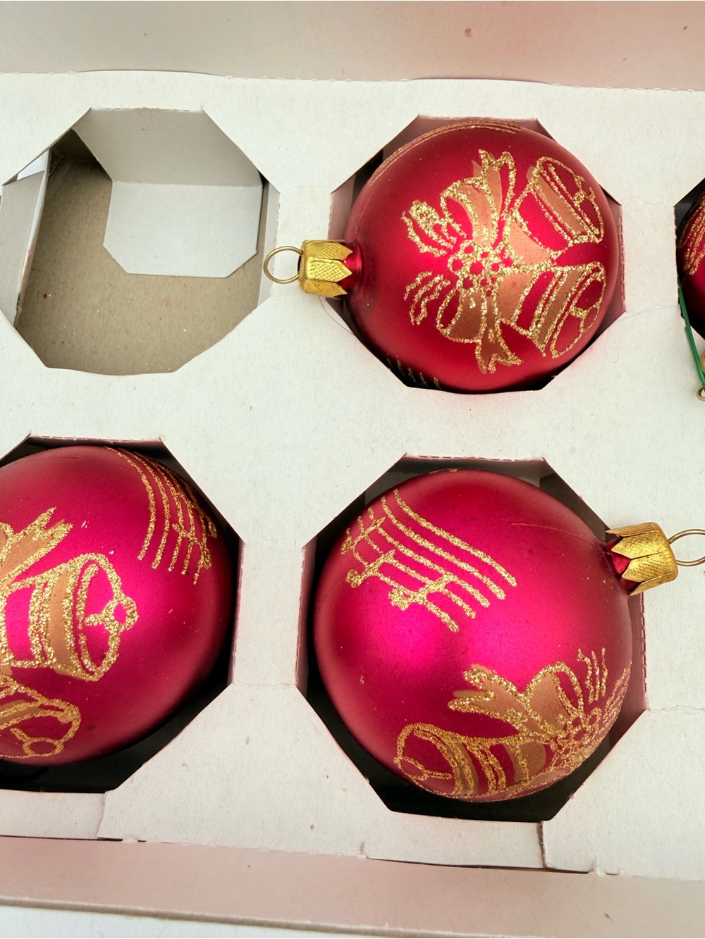 Red and Gold Holiday Ornament Set - Classic Decorative Baubles